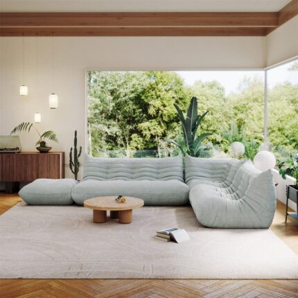 Maggis Caterpillar Sofa Bundle Deal Three Seater Loveseat Corner Piece with Ottoman