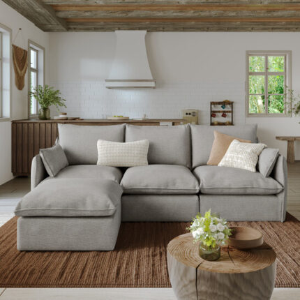 Apex Modular 3-Seater Couch with Ottoman 4-Piece Sofa Set