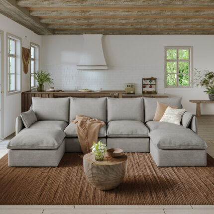 Apex Modular 6-Piece Sectional 4-Seater with Ottomans